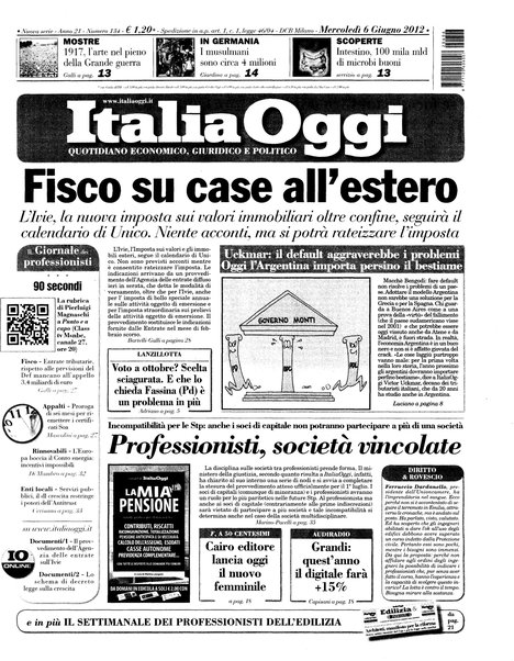 Italia oggi : quotidiano di economia finanza e politica